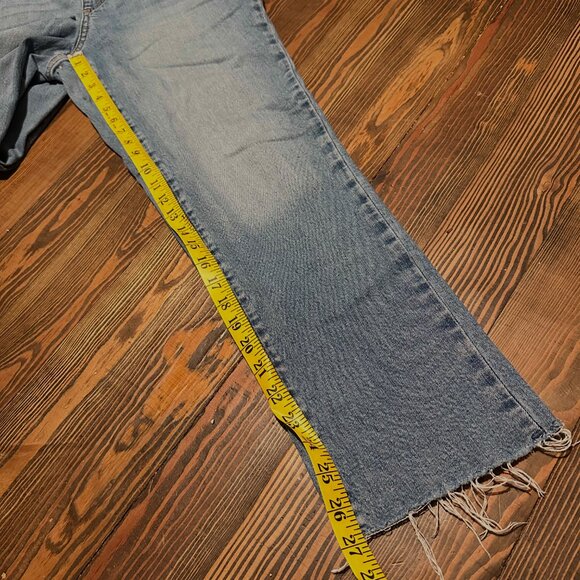 Universal Thread Women's Size 4/27 High-Rise Denim Cropped Raw Hem Overalls - Picture 8 of 9